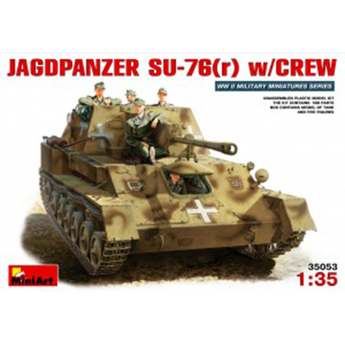 Miniart 1/35 Maket Jagdpanzer SU-76(r) Mürettebat dahil